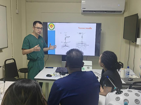 培訓(xùn)現(xiàn)場(chǎng)。第18期援圭亞那醫(yī)療隊(duì)供圖