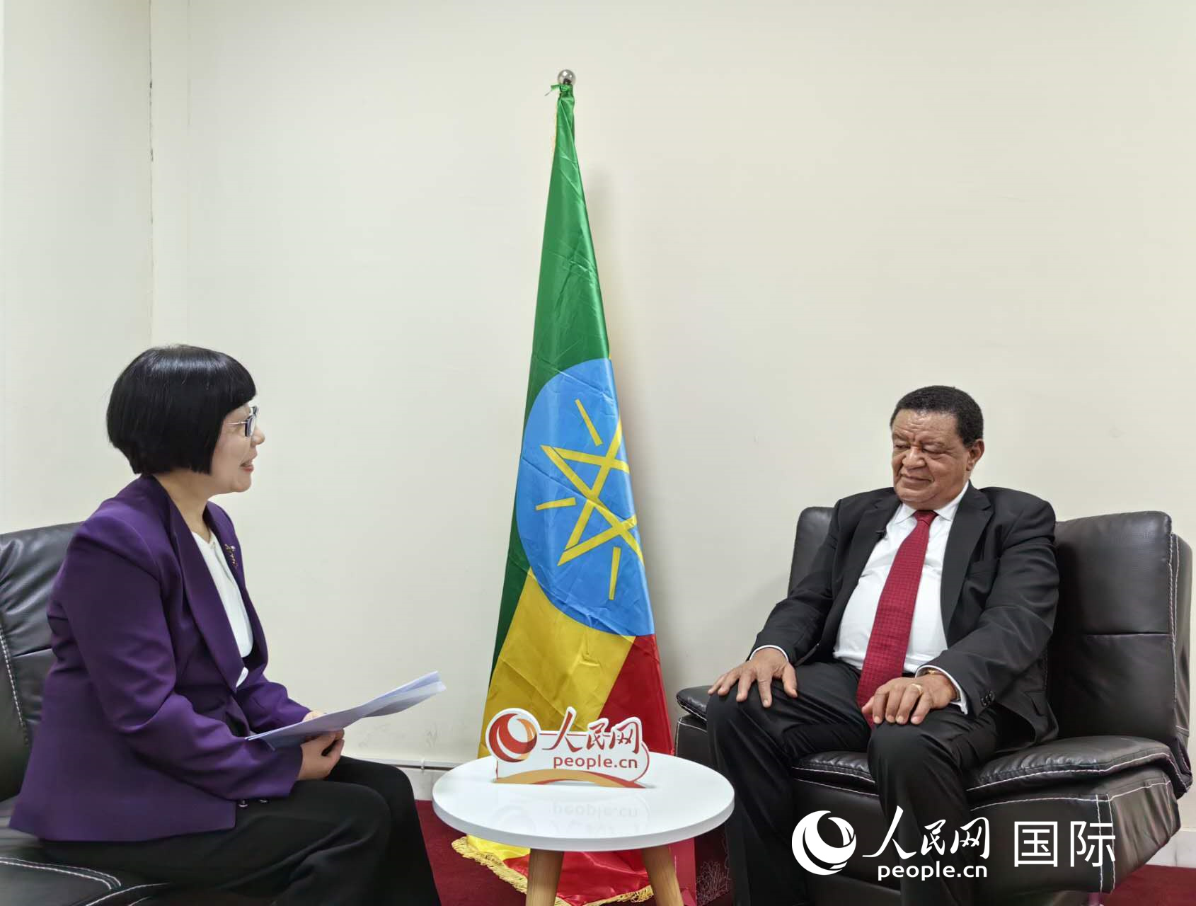 穆拉圖·特肖梅接受人民網(wǎng)記者唐維紅采訪(fǎng)。人民網(wǎng)記者 陳星星攝