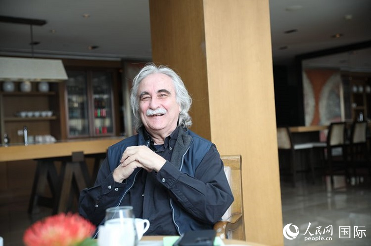 塞浦路斯歐洲大學(xué)前校長科斯塔斯·古利亞莫斯。人民網(wǎng) 殷韜攝