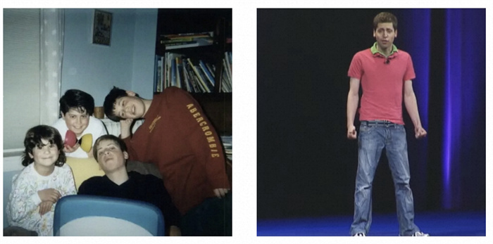 左為童年奧特曼與兄弟姐妹的合影。右為23歲時的奧特曼。圖源：Youtube