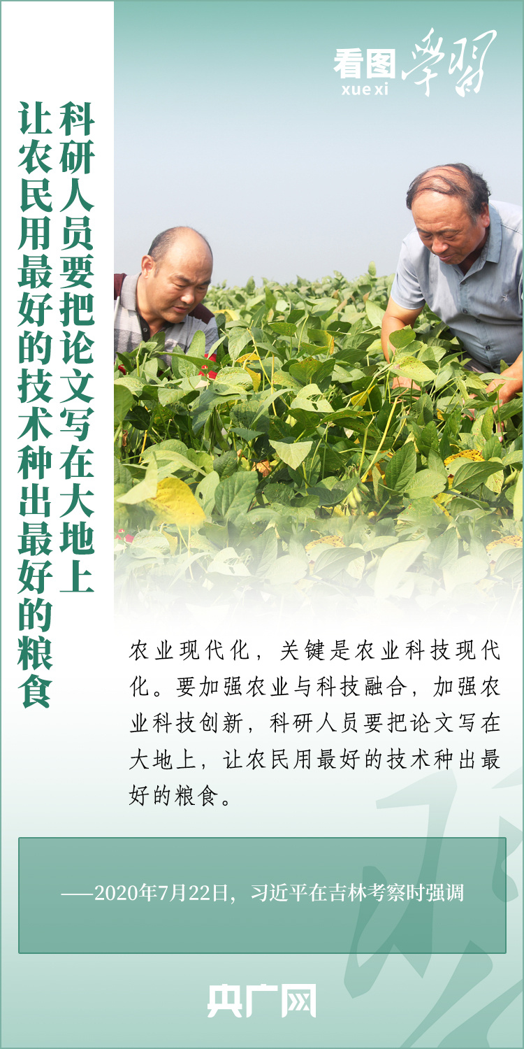 看圖學習丨推廣良田、良種、良法、良機 給農(nóng)業(yè)現(xiàn)代化插上科技的翅膀