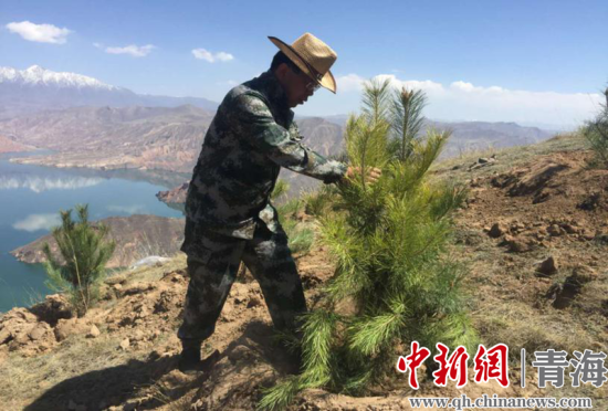 圖為尖扎干部職工生態(tài)建設(shè)和環(huán)境保護(hù)現(xiàn)場(chǎng)。尖宣 供圖