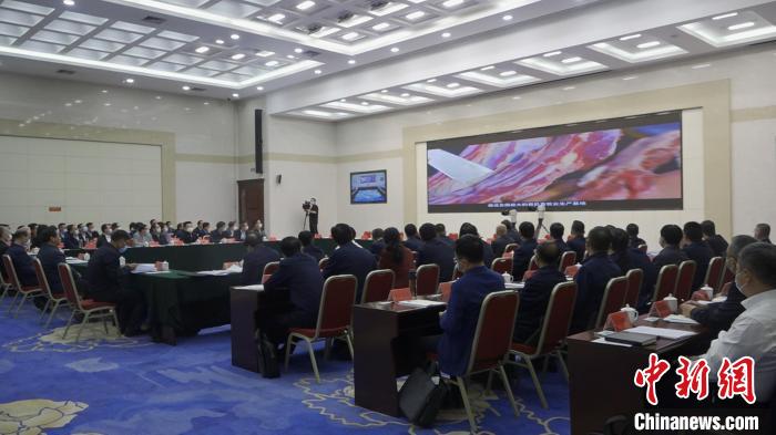 圖為部省共同打造青海綠色有機農(nóng)畜產(chǎn)品輸出地推進會議現(xiàn)場?！±罱瓕?攝