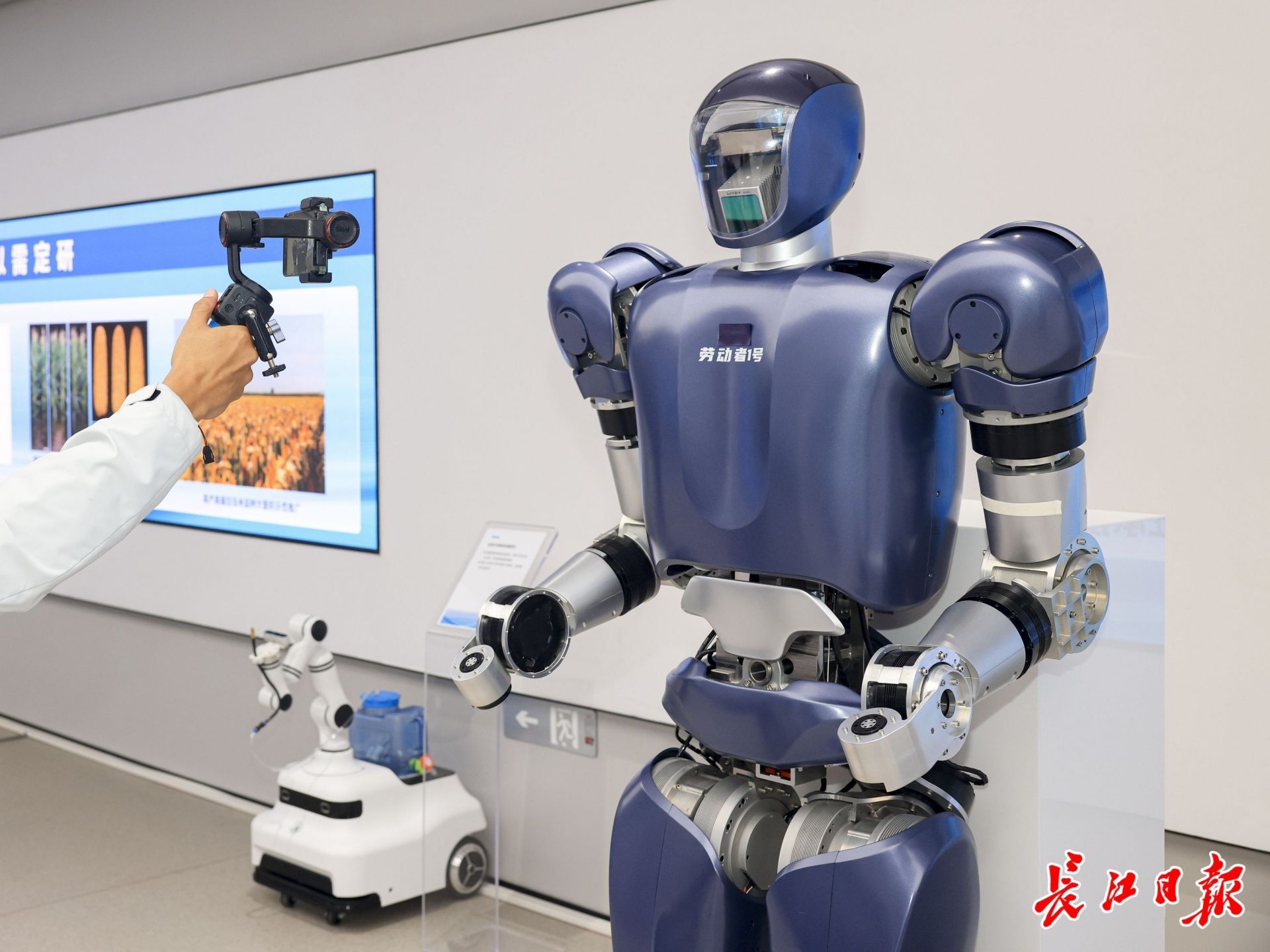 格藍(lán)若人形機(jī)器人。長(zhǎng)江日?qǐng)?bào)記者胡冬冬 攝