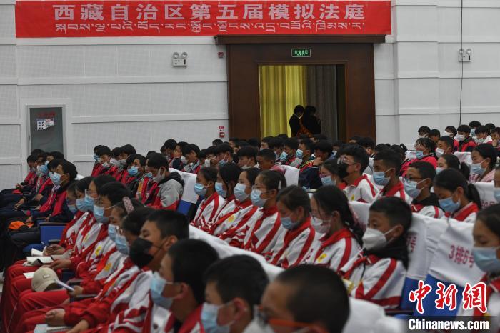 圖為西藏自治區(qū)第五屆模擬法庭現(xiàn)場?！∝暩聛硭?攝