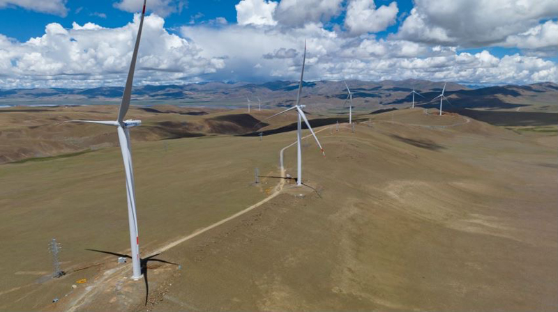 西藏措美哲古風(fēng)電場(chǎng)。受訪(fǎng)者供圖