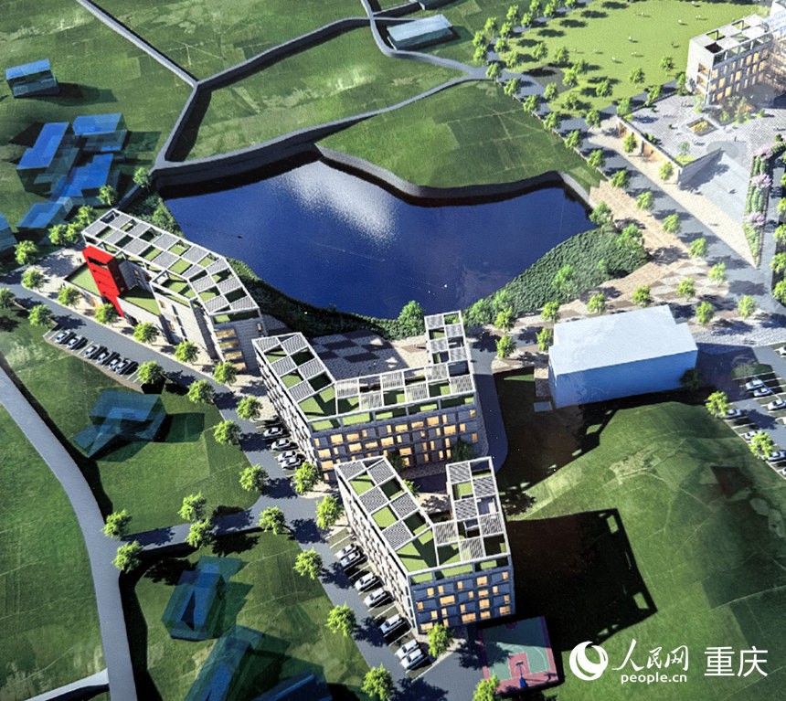 中國農(nóng)業(yè)科學(xué)院蔬菜花卉研究所西南研發(fā)中心效果圖。人民網(wǎng)記者 劉政寧攝